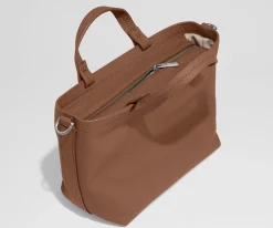 Leather Crossbody in Saddle Brown