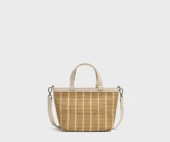 Mini Riviera Straw Tote in White Seagrass