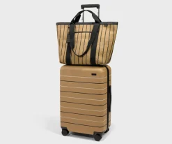 Riviera Straw Tote in Black Seagrass