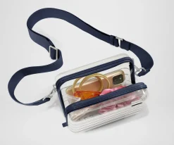Stadium Bag in Clear/Navy Blue