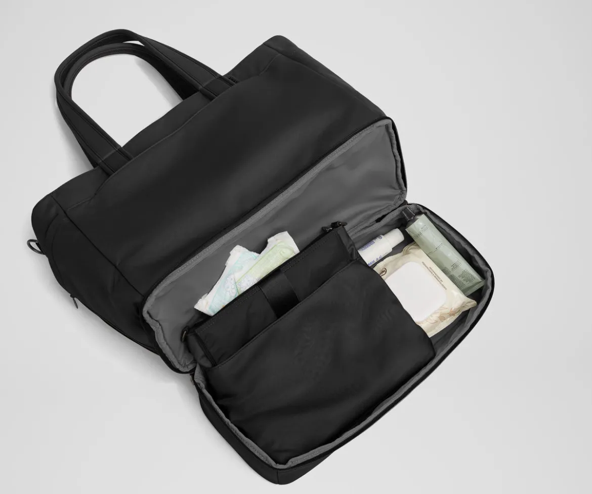 The Double Diaper Tote in Jet Black